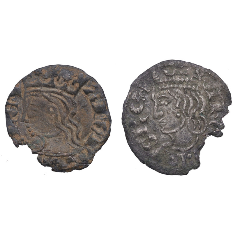 1312-1350. Alfonso XI (1312-1350). Cuenca y Murcia. 2 monedas. Cornado. MMM A11:...