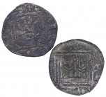 1334-1350. Alfonso XI de Castilla (1312-1350). Sevilla S tumbada. Dinero. Mar 486; AB-358.1. Ve. 0,80 g. MBC-. Est.25.