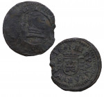1663. Felipe IV (1621-1665). Madrid. 16 Maravedis. A&C 474. Cu. 0,92 g. BC+ / MBC-. Est.20.