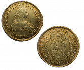 1758. Fernando VI (1746-1759). Santiago. 8 escudos. J. A&C 744. Au. 27,01 g. Escasa. Bella. Brillo original. EBC. Est.3000.