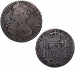 1805. Carlos IV (1788-1808). Potosí. 8 reales. PJ. Ag. 26,66 g. CHOPMARKS. MBC. Est.100.