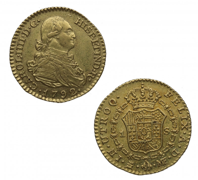 1792. Carlos IV (1788-1808). Madrid. 1 escudo. MF. A&C 1109. Au. 3,27 g. EBC. Es...