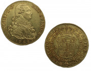 1788. Carlos IV (1788-1808). Madrid. 8 escudos. MF. Au.  Probablemente el mejor ejemplar conocido de esta fecha. Bellísima. Rara y más así. Pleno bril...