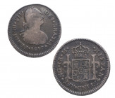 1810. Fernando VII (1808-1833). Nueva Guatemala. 1 Real. M. A & C 549. Ag. 3,24 g. Busto de Carlos IV. Pátina. MBC. Est.60.