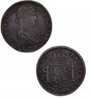 1821. Fernando VII (1808-1833). Zacatecas. 8 Reales. RG. A&C 1465. Ag. 26,86 g. Bonita pátina. MBC+. Est.150.
