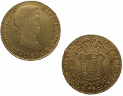 1820. Fernando VII (1808-1833). Madrid. 4 Escudos. GJ. A&C 1716. Au. 13,69 g. Bella. Brillo original. EBC+. Est.1000.