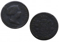 1856. Isabel II (1833-1868). Segovia. 5 Céntimos de real. A&C 161. Cu. 1,76 g. BC+. Est.25.