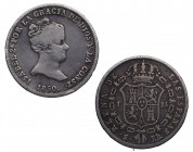 1850. Isabel II (1833-1868). Sevilla. 1 Real. RD. A&C 317. Ag. 1,22 g. MBC-. Est.50.