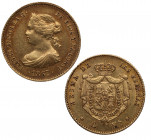 1867. Isabel II (1833-1868). Madrid. 4 escudos. A&C 691. Au. 3,27 g. EBC. Est.300.