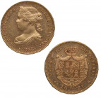 1868*68. Isabel II (1833-1868). Madrid. 10 escudos. Cal. Au. 8,38 g. Bella. SC-. Est.450.
