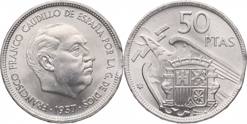 1957*67. Franco (1939-1975). Madrid. 50 Pesetas. A & C 136. Ni. ERROR: Segmentad...