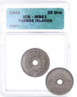 1941. Islas Feroe. 25 Ore. KM-5. Encapsulada por IGC en ms61. SC. Est.70.