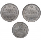 1915. Rusia. 2 Monedas de 15 y 10 Kopeks. Ni. EBC+ y EBC. Est.60.