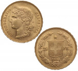 1894. Suiza. 20 Francos. Au. 6,47 g. SC-. Est.500.