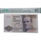 1979. Juan Carlos I (1975-2014). 5000 Pesetas. Pick 160. Encapsulado en PMG 67 EPQ. SC. Est.125.