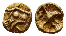 IONIA.Uncertain.(Circa 600-550 BC).EL 1/24 Stater.

Obv : Crude lion's head right.

Rev : Incuse punch.
SNG Kayhan 709.

Condition : Extremely fine.

...