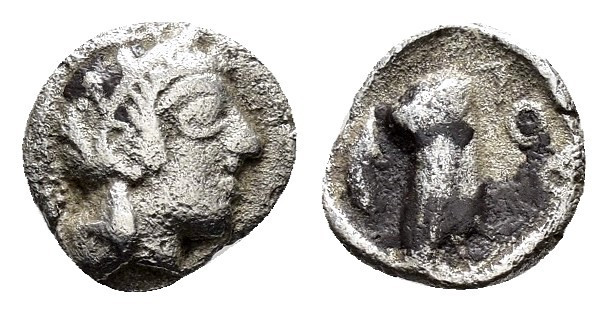 ATTICA. Athens.(Circa 500-485 BC).Obol. 

Obv : Helmeted head of Athena right.

...