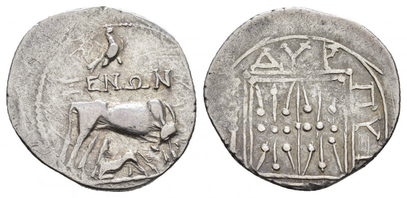 ILLYRIA.Dyrrhachion.(Circa 250-200 BC).Drachm.

Obv : ΞΕΝΩΝ.
Cow standing rig...