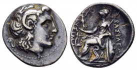 KINGS of THRACE. Lysimachos (305-281 BC). Ephesus.Drachm.

Obv : Head of the deified Alexander the Great right, wearing diadem and horn of Ammon.

Rev...
