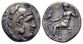 KINGS of MACEDON.Antigonos II.(Circa 310-275 BC).Uncertain in Greece of Macedon.Drachm.

Obv : Head of Herakles right, wearing lion skin.

Rev : AΛEΞA...