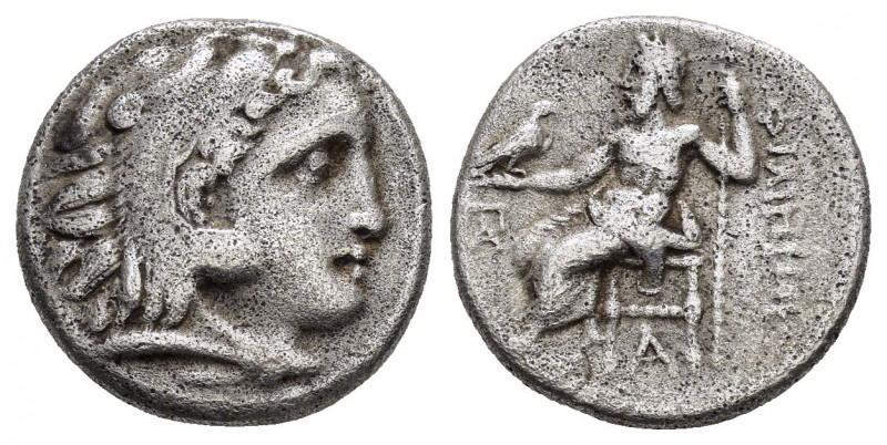 KINGS of MACEDON.Philip III.(323-317 BC).Kolophon.Drachm.

Obv : Head of Herakle...