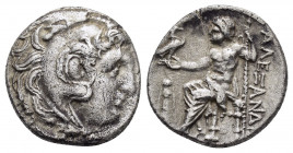 KINGS of MACEDON.Alexander III.(336-323 BC).Lampsacus.Drachm.

Obv : Head of Herakles right, wearing lion skin.

Rev : AΛΕΞΑΝΔΡΟΥ.
Zeus Aetophoros sea...