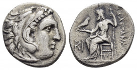 KINGS of MACEDON.Alexander III.(336-323 BC).Kolophon.Drachm.

Obv : Head of Herakles right, wearing lion skin.

Rev : AΛΕΞΑΝΔΡΟΥ.
Zeus seated left on ...
