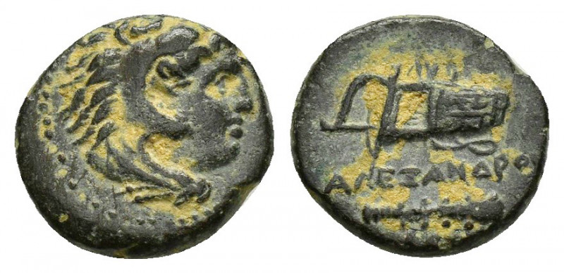 KINGS of MACEDON.Alexander III.(336-323 BC).Uncertain.Ae.

Obv : Head of Herakle...
