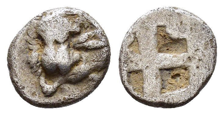 CIMMERIAN BOSPOROS. Pantikapaion.(Circa 480-470 BC).Obol.

Obv : Facing lion’s h...