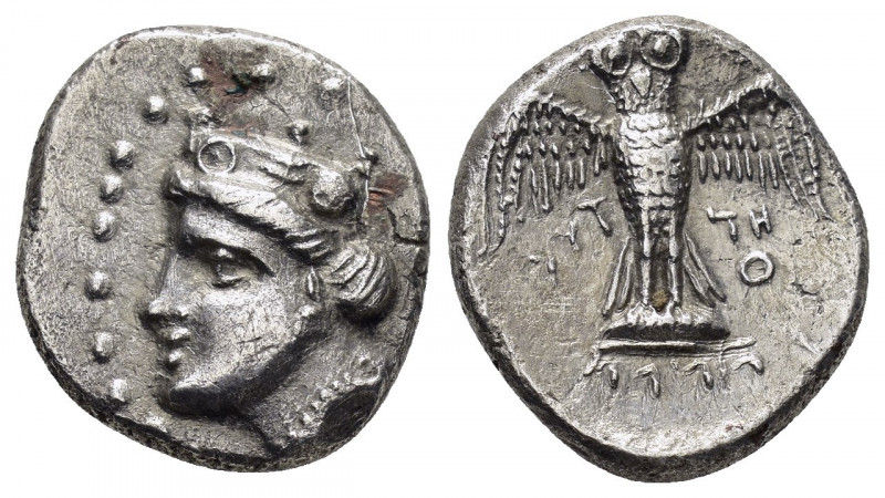 PONTUS. Amisus.(Circa 400-300 BC).Drachm.

Obv : Head of Hera left, wearing step...