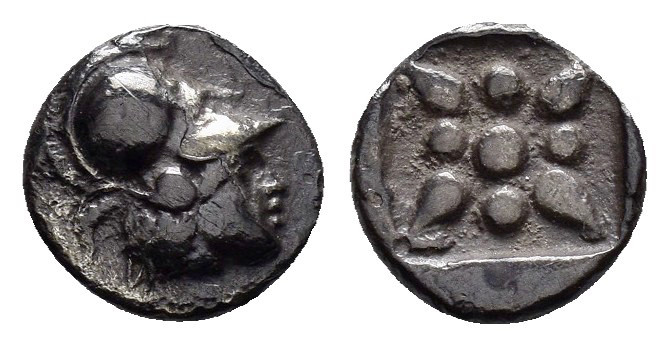 TROAS.Kolone.(4th Century BC).Obol.

Obv : Helmeted head of Athena right.

Rev :...