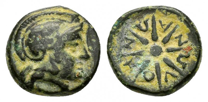 TROAS.Kolone.( 4th Century BC.).Ae.

Obv : Laureate helmeted head of Athena righ...