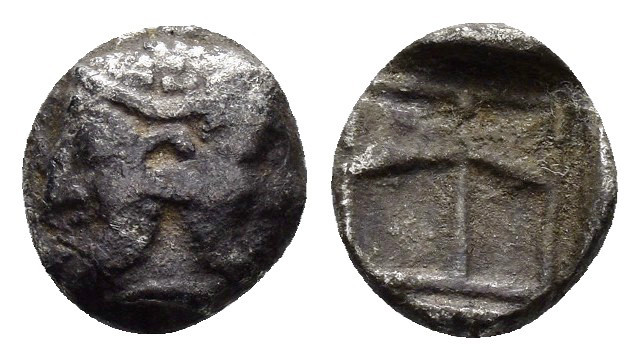 TROAS.Tenedos .(Circa 500-400 BC).Obol. 

Obv : Janiform head, female on left, m...