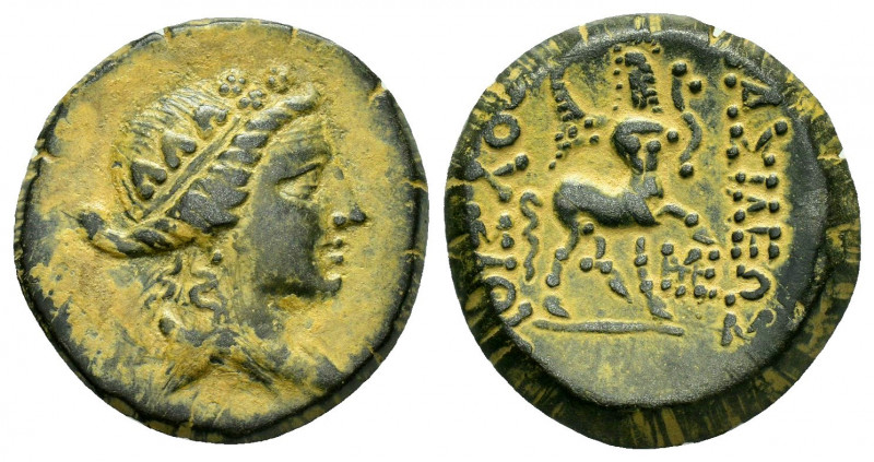 KINGS of BITHYNIA.Prusias II.(182-149 BC).Ae.

Obv : Wreathed head of Dionysos r...