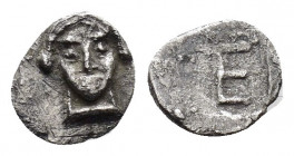 IONIA.Kolophon.(Circa 500-450 BC).Obol.

Obv : Facing head of Apollo.

Rev : TE.
Monogram within incuse square.
Milne 7; SNG Kayhan 356.

Condition : ...