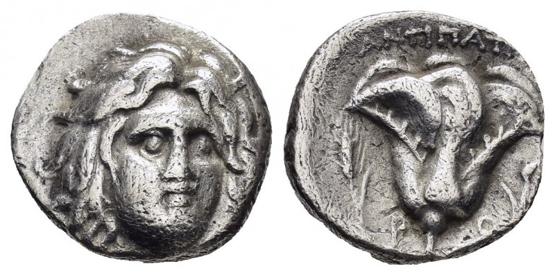 ISLANDS of CARIA.Rhodos.Rhodes.(Circa 275-250 BC).Didrachm.

Obv : Head of Helio...