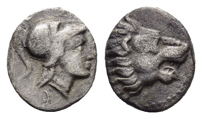 PAMPHYLIA.Side.(2nd-1st Century BC).Obol.

Obv : Head of Athena to right, wearin...