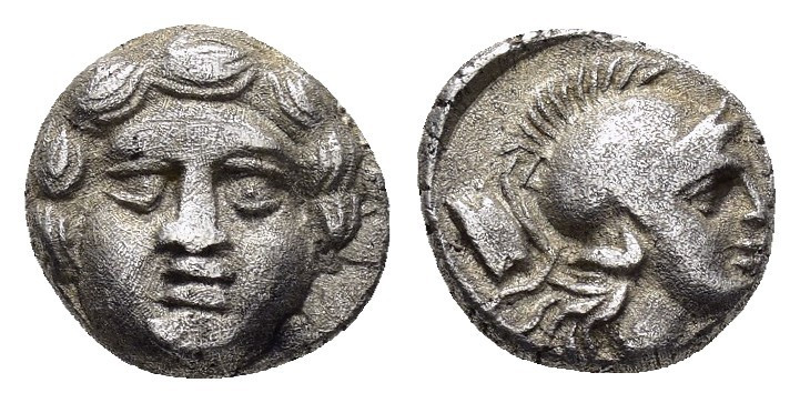 PISIDIA.Selge.(3rd Century BC).Obol.

Obv : Facing head of Gorgoneion.

Rev : He...