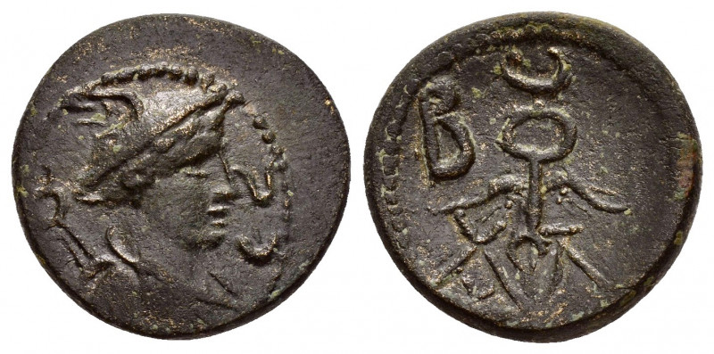 KINGS of GALATIA. Amyntas.(39-25 BC).Ae. 

Obv : Draped bust of Hermes right, ca...