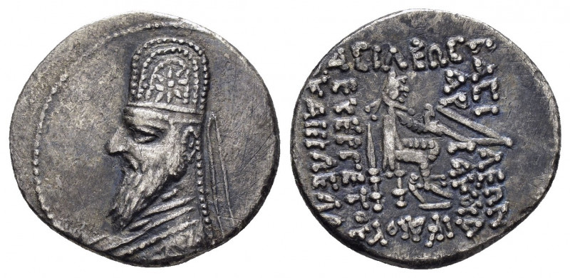 KINGS of PARTHIA.Mithradates III (87-80 BC).Tigris.Drachm.

Obv : Diademed and d...