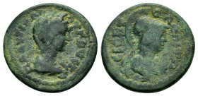 MYSIA.Miletopolis.Plautilla.(202-205).Ae.

Obv : ΠΛΑΥΤΙΛΛΑ ΑΥΓΟΥΣΤ.
Draped bust right

Rev : ΜΕΙΛΗΤΟΠΟΛΕΙΤΩΝ.
Helmeted bust of Athena right, wearing a...