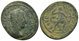 IONIA.Ephesus.Gallienus.(253-268).Ae.

Obv : AVT ΠO ΛIK ΓAΛΛIHNOC.
Laureate, draped and cuirassed bust right.

Rev : EΦECIΩN Δ NEΩKOPΩN.
Artemis advan...