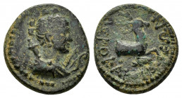 LYDIA.Hierocaesarea. Pseudo-autonomous issue.(1st Century).Ae.

Obv : Draped bust of Artemis Persica right, with quiver at left shoulder, bow and arro...