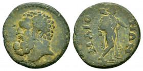 LYDIA.Maionia. Pseudo-autonomus issue.Time of Marcus Aurelius.(Circa 161-180).Ae.

Obv : Bearded head of Herakles right.

Rev : MAIONΩN.
Omphale ...