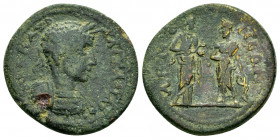 PHRYGIA.Acmonea.Severus Alexander.(222-235). Ae.

Obv : ΑΥ Κ Μ ΑΥΡ ΑΛƐΞΑΝΔΡΟϹ.
Laureate and cuirassed bust to right.

Rev : ΑΚΜΟΝƐΩΝ.
Asclepius standi...