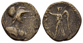 PHRYGIA.Laodicea ad Lycum.Pseudo-autonomous Issue.Time of Domitian.(81-96).Ae. 

Obv : ΛΑΟΔΙΚЄΩΝ.
Helmeted and draped bust of Athena right, wearing ae...