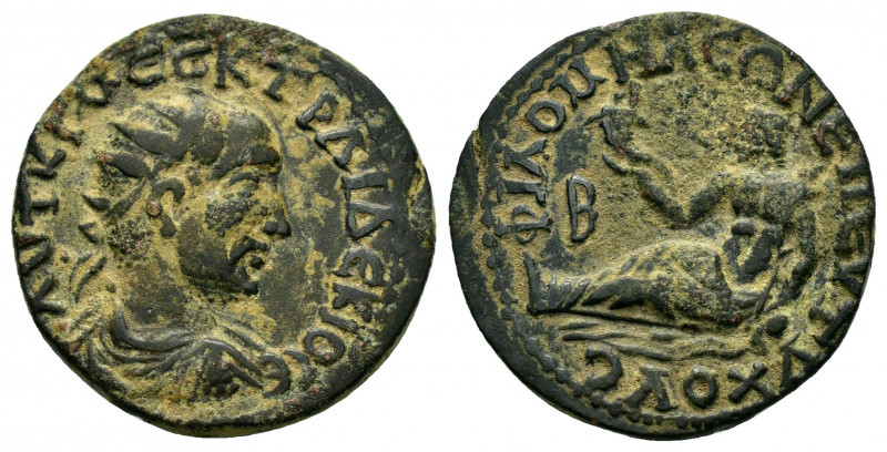 PHRYGIA.Philomelion .Traianus Decius.(249-251).Ae.

Obv : ΑVΤ Κ Γ ΜEС Κ ΤΡΑΙ ΔEΚ...