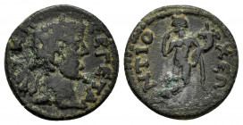 CARIA.Antiochia ad Maeandrum.Geta.(209-211).Ae.

Obv : AVT K Π CЄ ΓЄTA.
Laureate head right.

Rev : ANTIOXЄΩN.
Harpokrates standing left, holding corn...