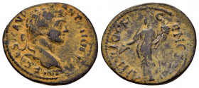 PISIDIA.Antioch.Caracalla.(197-217).Ae.

Obv : IMP CAES M AV ANTΩNINOC.
Laureate head to right.

Rev : ANTIOCH GENI COL CAS.
Tyche or female genius of...