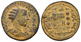 PISIDIA.Antioch.Philip I.(244-249).Ae.

Obv : IMP N IVL PHILIPPVS P F AVG P M.
Radiate, draped and cuirassed bust right.

Rev : CAES ANTIOCH C(O)L, S ...